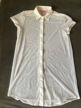 Vintage American Apparel Metallic Sheer Mesh Shirt/Dress Top M/L